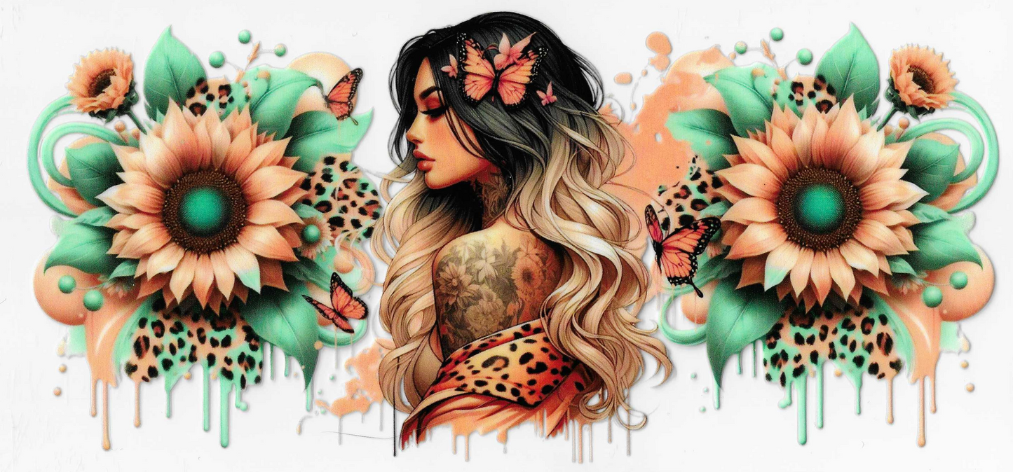 Mint & Peach Tattoo Girl