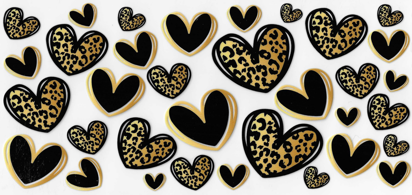 Gold & Black Hearts