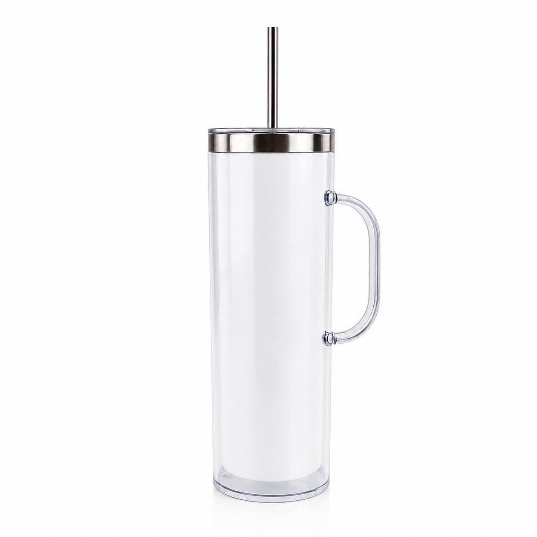 20 oz Stainless Steel Snow Globe Tumbler with Handle