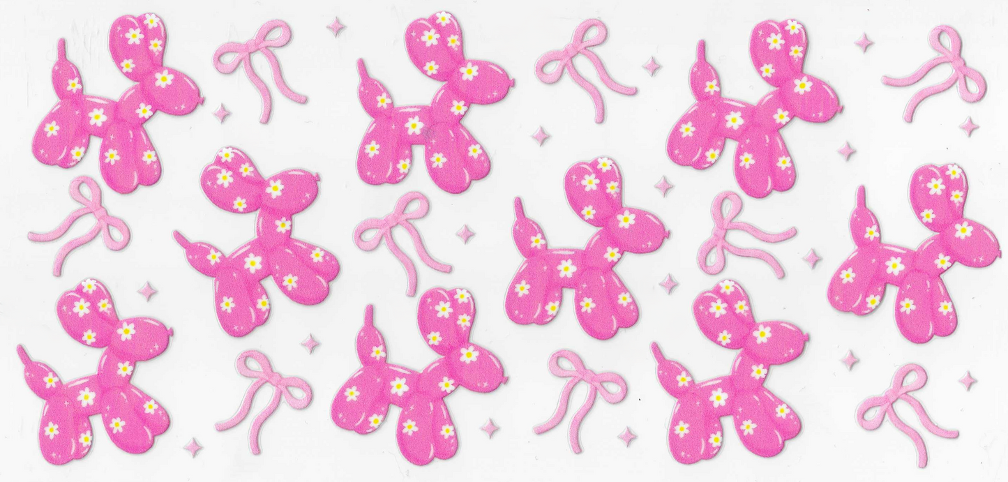 Pink Daisy Balloon Dogs