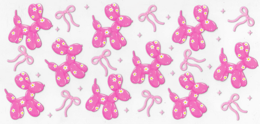 Pink Daisy Balloon Dogs