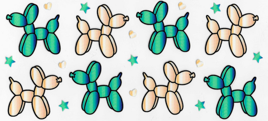 Teal and White Balloon Dogs
