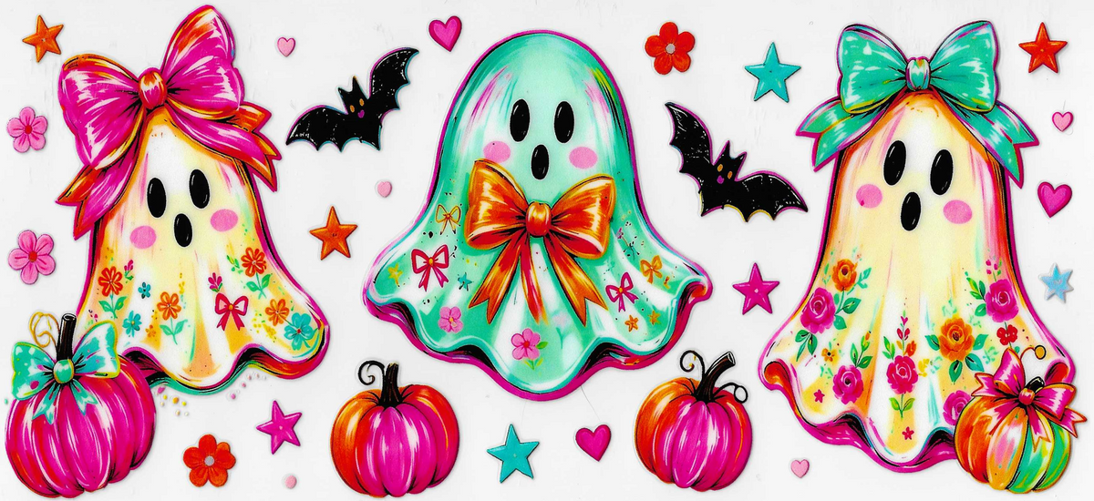 Pastel Halloween Ghosts