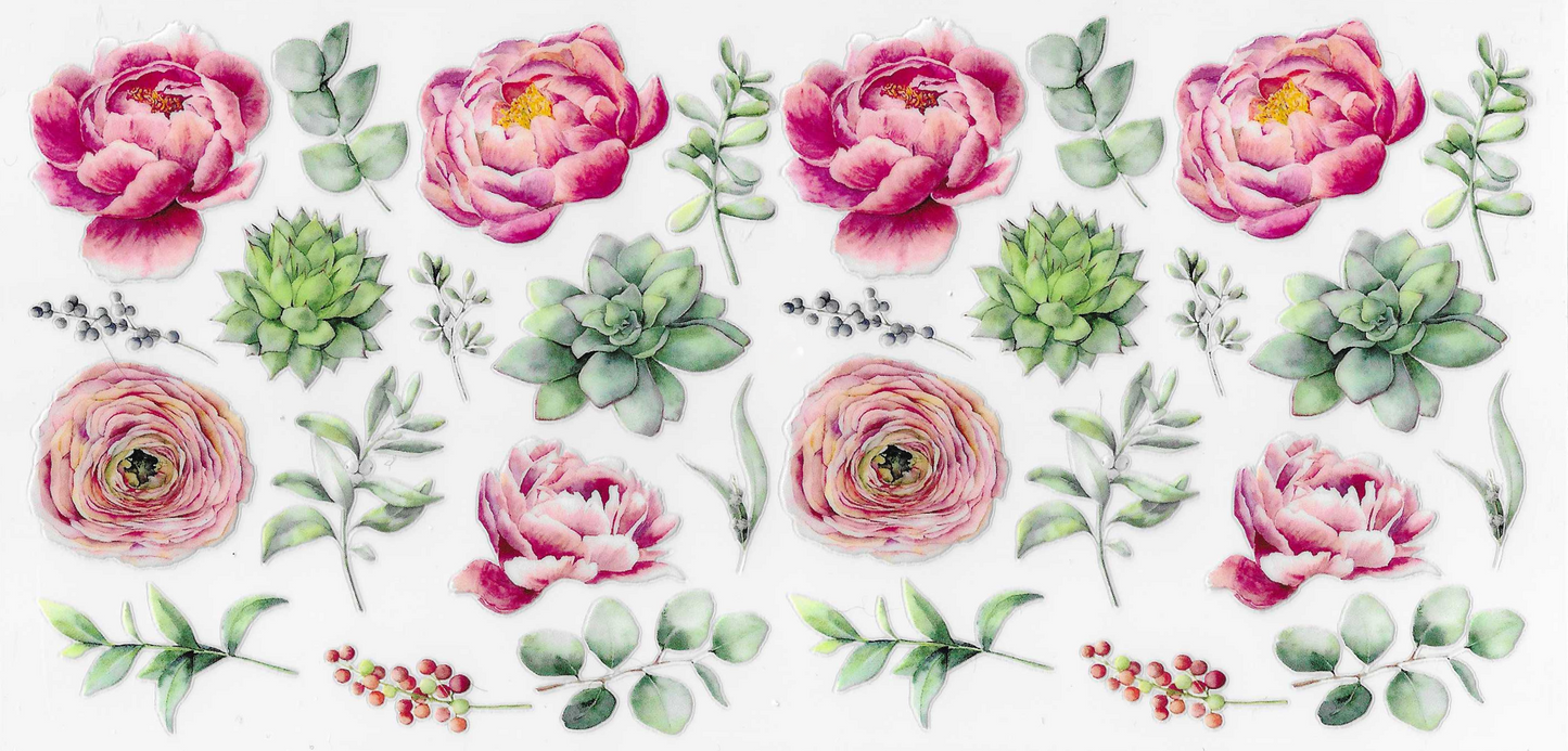 Pink Flowers & Succulents