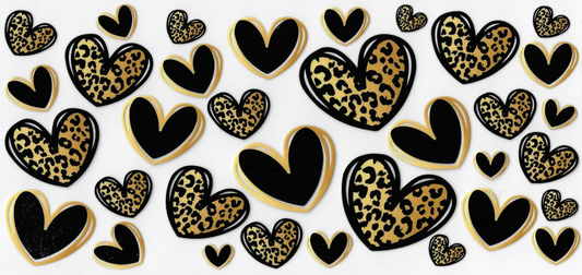 Gold & Black Hearts