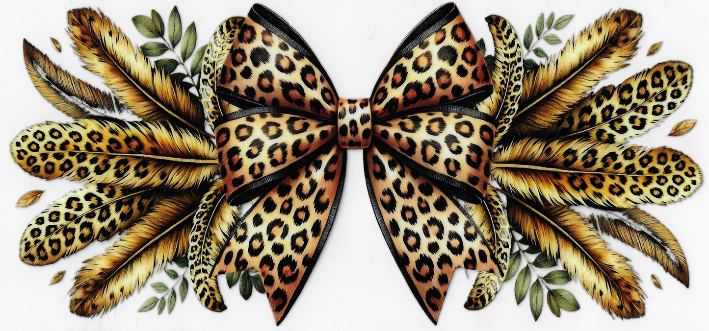 Cheetah Bow & Feathers