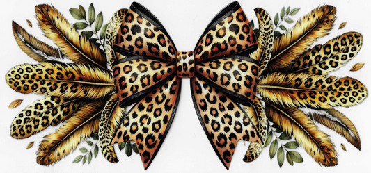 Cheetah Bow & Feathers