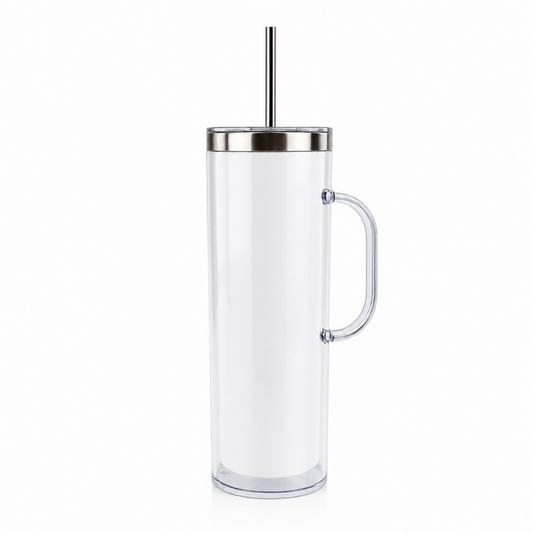 20 oz Stainless Steel Snow Globe Tumbler with Handle